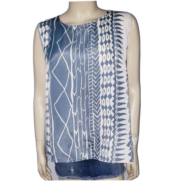Anthro Dolan Left Coast Astoria Printed Tank Top L - Picture 4 of 10